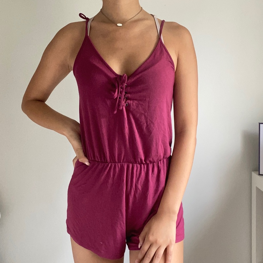 Burgundy Romper